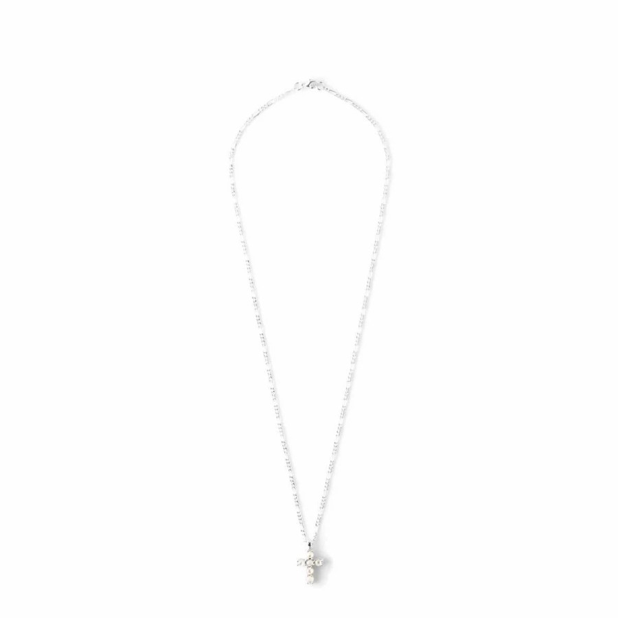 Jewelry * | Maple Cross Chain Silver 925/Mother Of Pearl