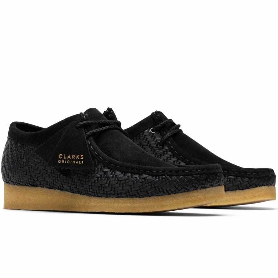 Casual * | Clarks Wallabee (Raffia) Black Raffia Suede