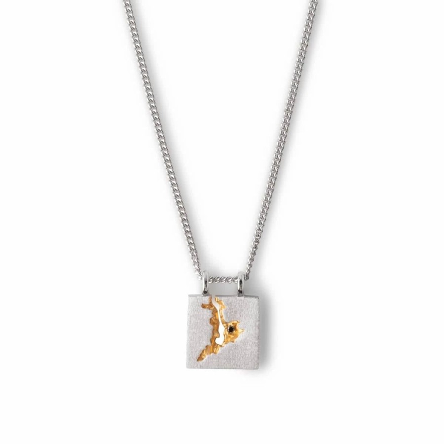 Jewelry * | Tom Wood Mined Pendant Black Diamond 925 Sterling Silver/14K Gold