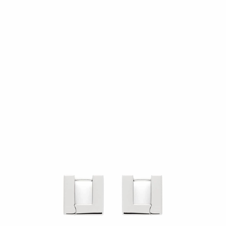 Jewelry * | Tom Wood Square Hoops Small 925 Sterling Silver