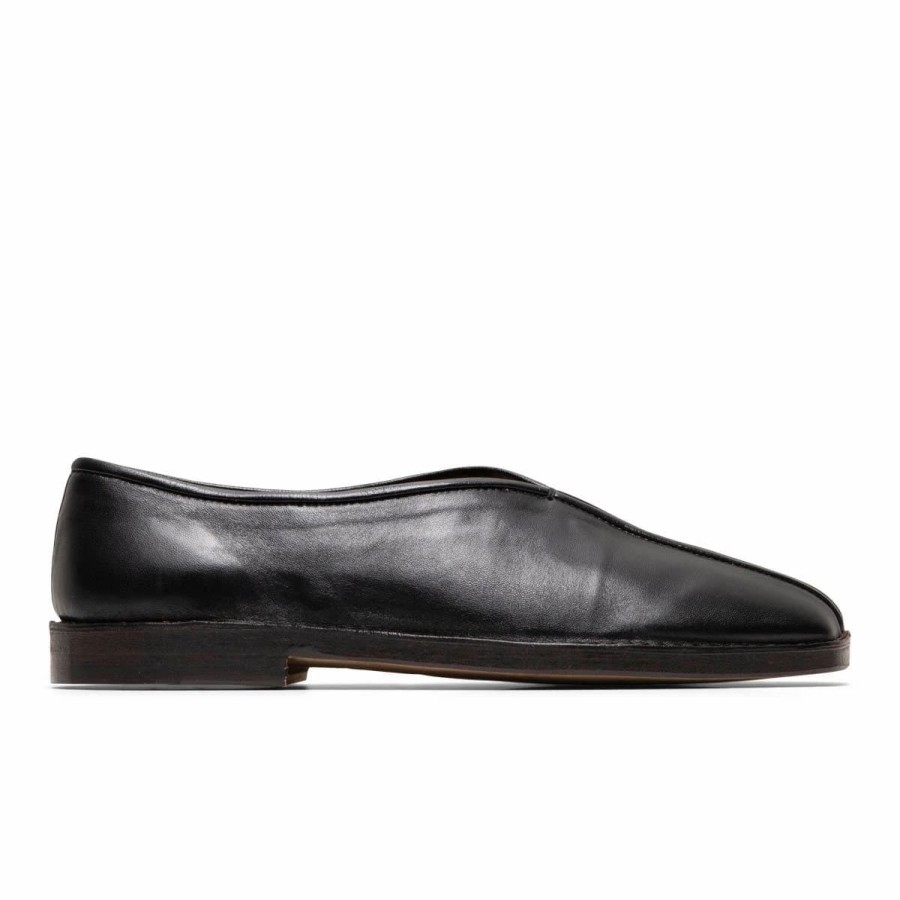 Casual * | Lemaire Flat Piped Slippers Black