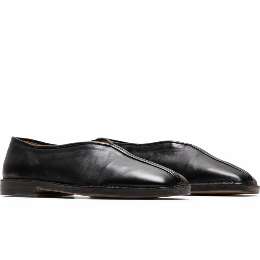 Casual * | Lemaire Flat Piped Slippers Black